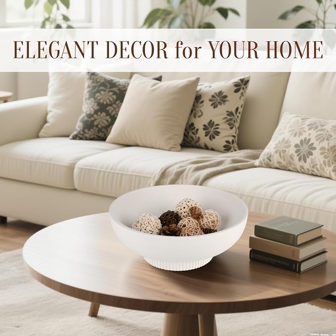 Deobath Large Resin Pedestal Decorative Bowl - Image 3