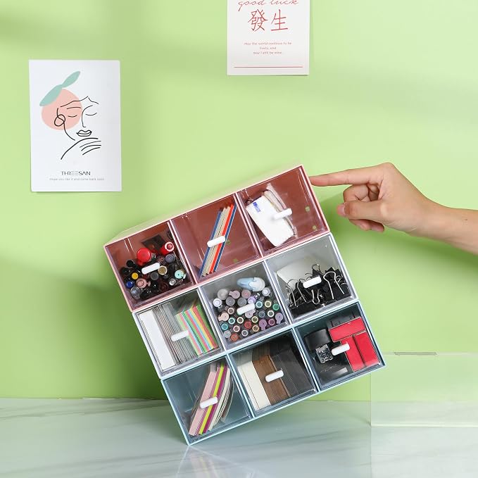 Desktop Organizer With 6 Drawers, Pencil Box, Stationary Organizer | 2 Tiers - Image 8