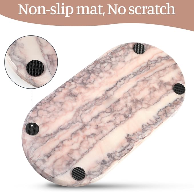 Natural Marble Tray, Catchall for Perfume, Jewelry Dish Moca Jade - Image 4