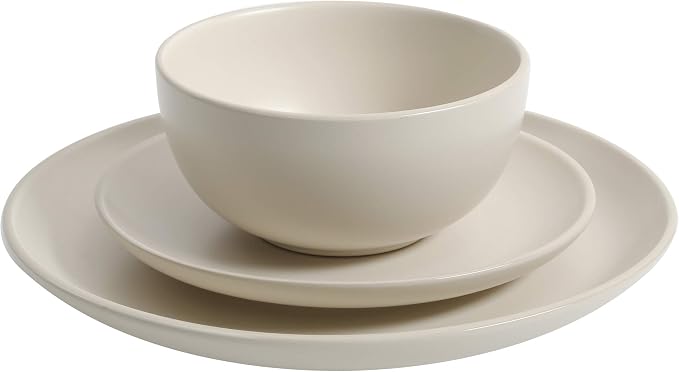 Gibson Home Rockaway 12-Piece Round Stoneware Dinnerware Set, Service - Image 3