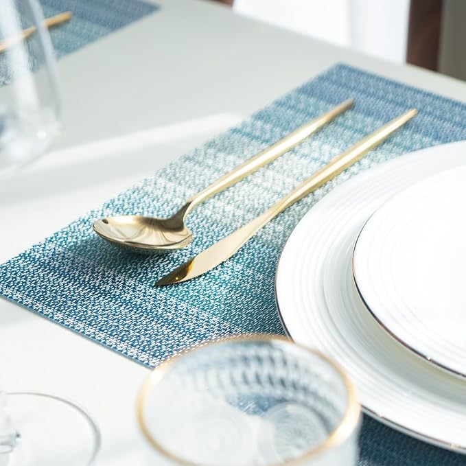 Placemats Set of 12 Vinyl/Plastic Woven Place Mats - Image 6