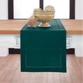 Solino Home Cotton Linen Table Runner Dark Green Hemstitch, 14 x 108 in | by SolinoHome
