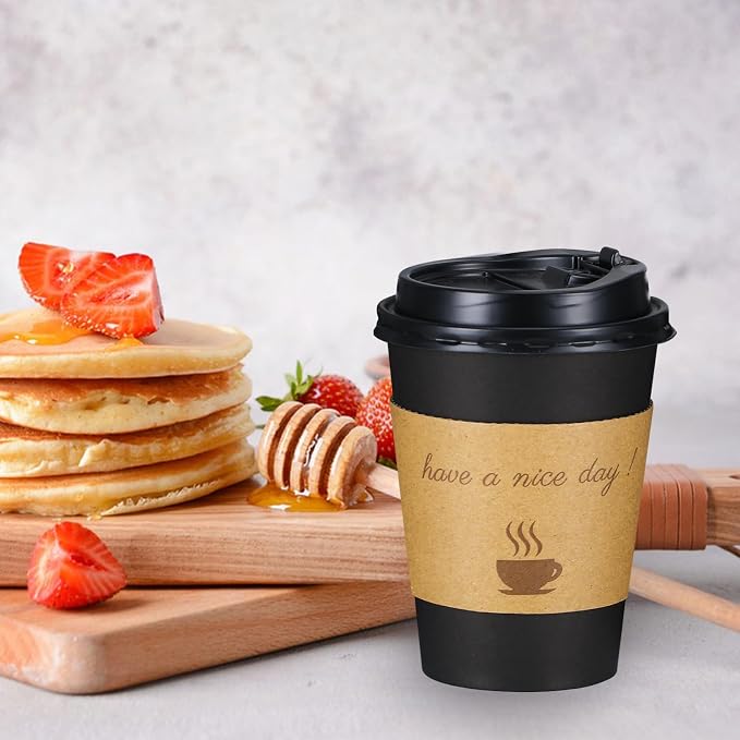 Lamosi 100 Pack 12 oz Coffee Cups, Disposable To Go Paper Cups - Image 5