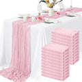 20 Pack Light Pink Cheesecloth Table Runner 10FT Long Boho Gauze Fabric Table by Lamshionow