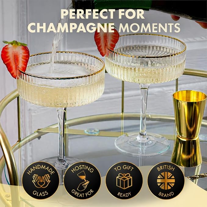 VEMACITY - Luxury Espresso Martini Gifts | Gold Cocktail Shaker Set + 2 - Image 6