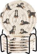 Bernedoodle Dogs White Pattern Coasters by Unknown