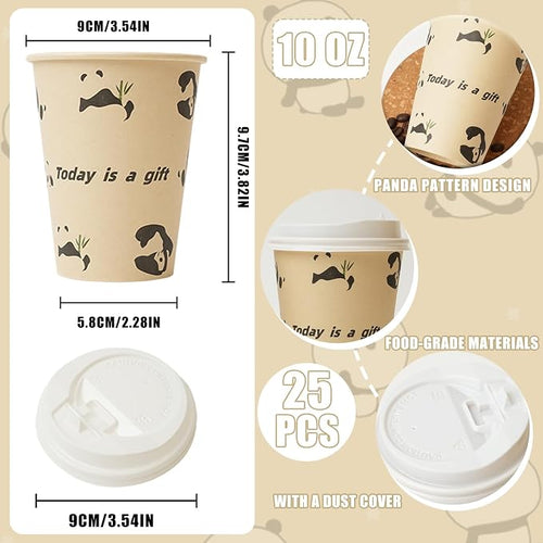 10 OZ 25 Pack Disposable Cups Paper Coffee Cups - Image 2