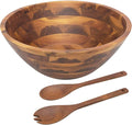 AIDEA Salad Bowls, Wooden Salad Bowls Set, Large Acacia Wood Serving Bowl by AIDEAHOME