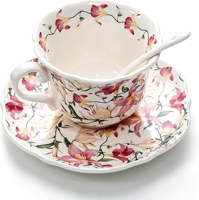 Bone China Tea Cup and Saucer Set - Image 6