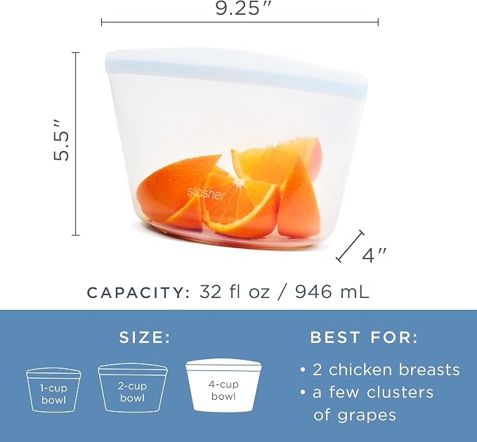 Stasher Premium Reusable Silicone Food Storage Bowl, 4-Cup | Food-Safe Silicone - Image 5