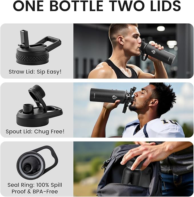 RAYMYLO Insulated Water Bottle 40 oz, Triple Wall Vacuum Stainless Steel | - Image 5