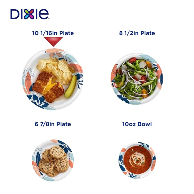 Dixie Large Paper Plates, 10 Inch, 2X Stronger*, Microwave-Safe, Soak-Proof - Image 7
