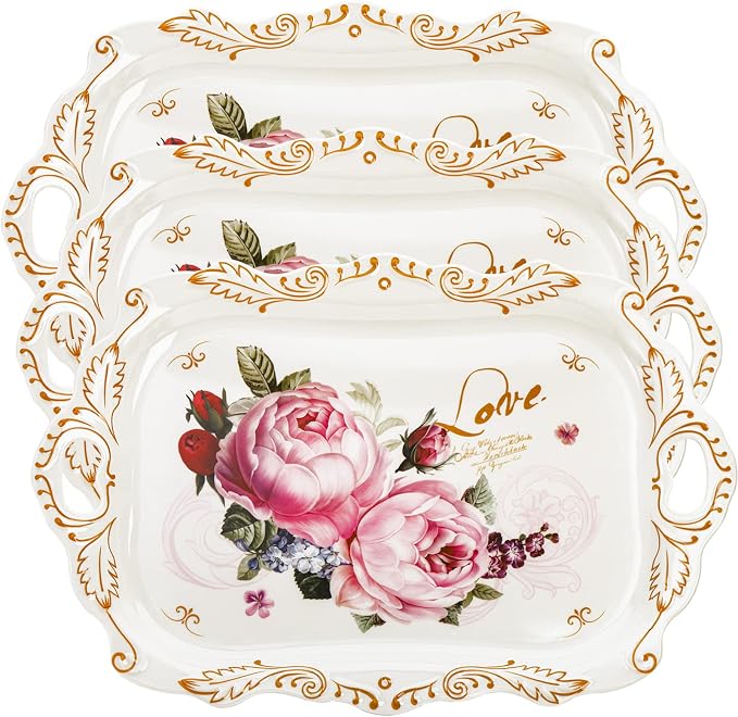 3-Pack Melamine Serving Tray, Stackable Food Tray - Image 3