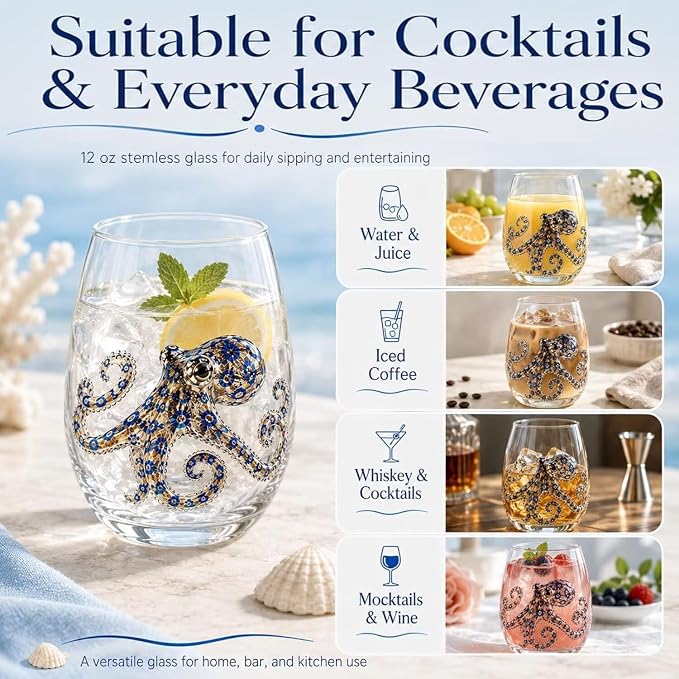 Lobster 3D Ocean Glass, Artistic Handcrafted Marine Animal Tumbler | Stemless - Image 4