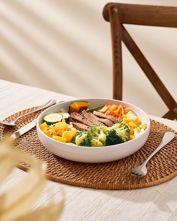 famiware Milkyway 33 oz Pasta Bowls Set of 8, Dishwasher & Microwave Safe - Image 5