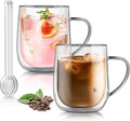 Joeyan Large Clear Double Walled Glass Coffee Mugs 15 oz, Double Layer Tea by JoeyanHousehold