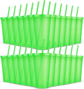 24 Pack Plastic Tumblers With Lids and Straws, Reusable Colorful Cups by LEIFEOSH
