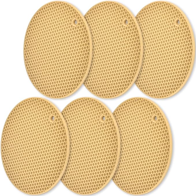 homEdge Silicone Trivets Mat, 6 Packs Multipurpose Non Slip Heat Resistant Pot by homEdge