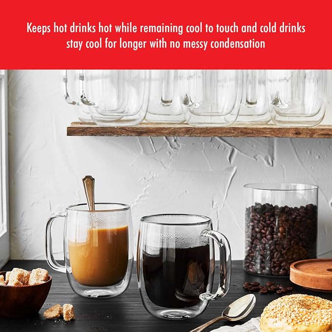 ZWILLING Sorrento Plus 8-pc Double-Wall Glass Coffee Mug Set - Image 2