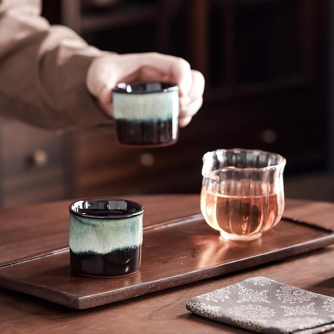 Japanese Tea Cups Set of 6, Ceramic Teacups, Chinese Tea Cups - Image 4