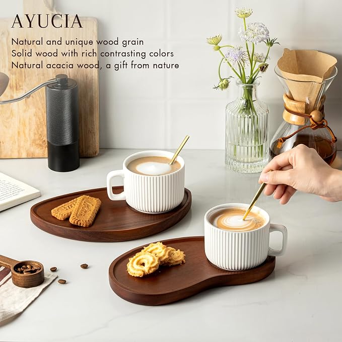Tea Cup and Saucer Set, 8OZ Cappuccino Cup - Image 6