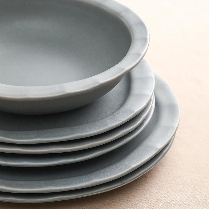 Stone Lain Oasis Stoneware Plate Dish Set, 4-Piece Dinner Plates - Image 7