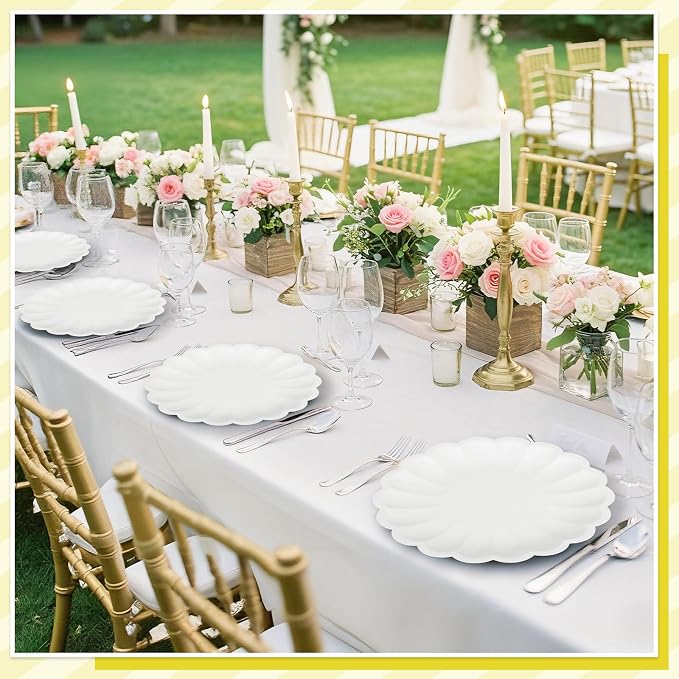NatNarr 30 Pcs White Paper Plates 9.5 In White Plates Disposable | Heavy Duty - Image 8
