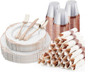 Bestluck 175PCS Rose Gold Disposable Dinnerware by Bestluck