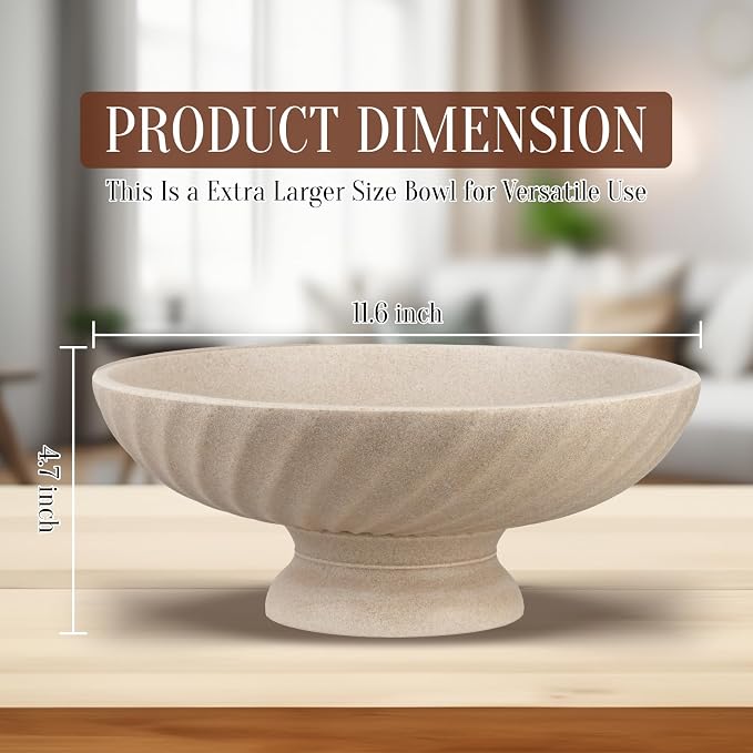 Deobath Large Resin Pedestal Decorative Bowl - Image 4