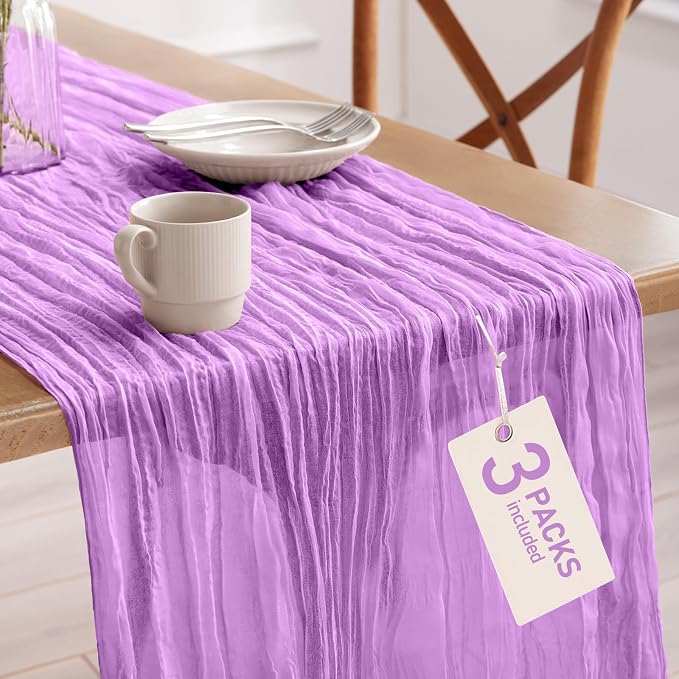 Pureegg 3-Pack Cheese Cloths Table Runner, Baby Shower, Wedding and Farmhouse by Pureegg