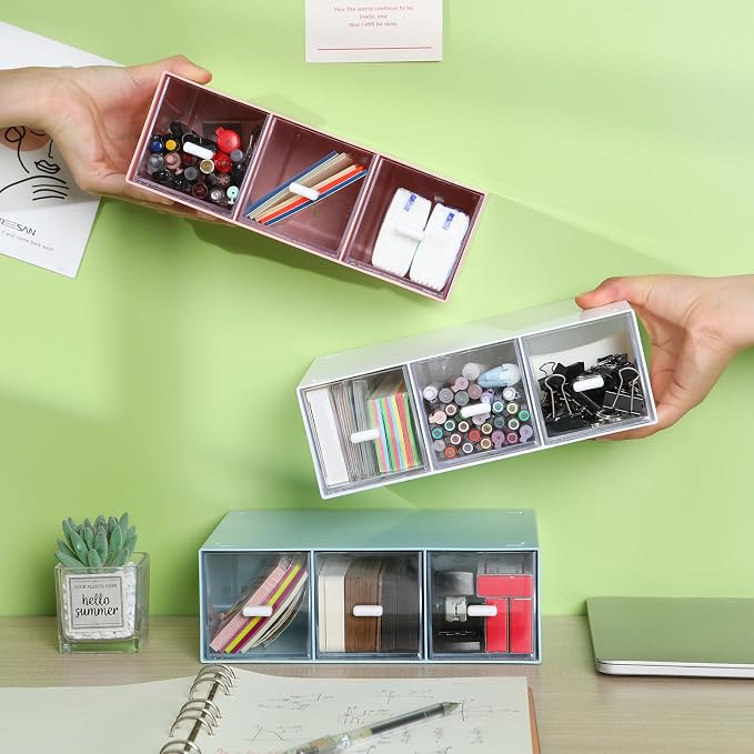 Desktop Organizer With 9 Drawers, Pencil Box, Stationary Organizer | 3 Tiers - Image 5