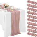 10 Pack Dusty Pink Cheesecloth Table Runner 10FT Boho Gauze Fabric Table Runner by HAISIWLKJ
