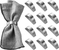 Wonlex Napkin Rings Set of 8, Metallic Silver Napkin Ring Holder Glossy by wonlex