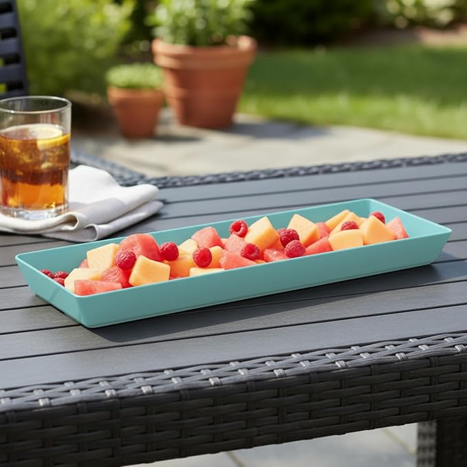 US Acrylic Coastal Plastic Serving Trays 15” x 5” | Narrow Unbreakable Reusable - Image 7