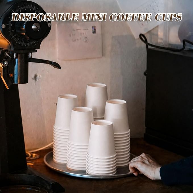 300 Pcs Mini Coffee Cups Brown Culture Cup 2oz Disposable Bathroom Cups Paper - Image 4