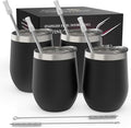 CHILLOUT LIFE 12 oz Stainless Steel Wine Tumblers 4 Pack by CHILLOUTLIFE