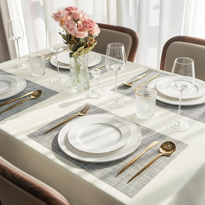 Placemats Set of 12 Vinyl/Plastic Woven Place Mats - Image 6