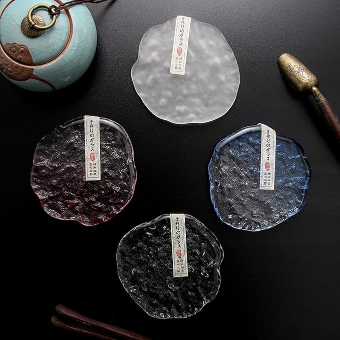 Lead-Free Crystal Glass Round Coasters, 11cm Thickened and Durable, Japanese - Image 3