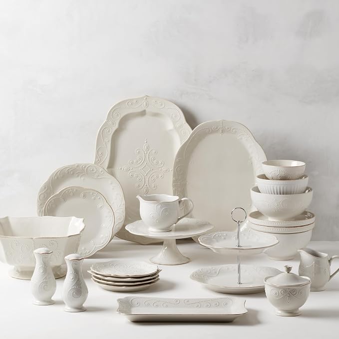 Lenox French Perle White Tall Salt and Pepper Set - Image 3