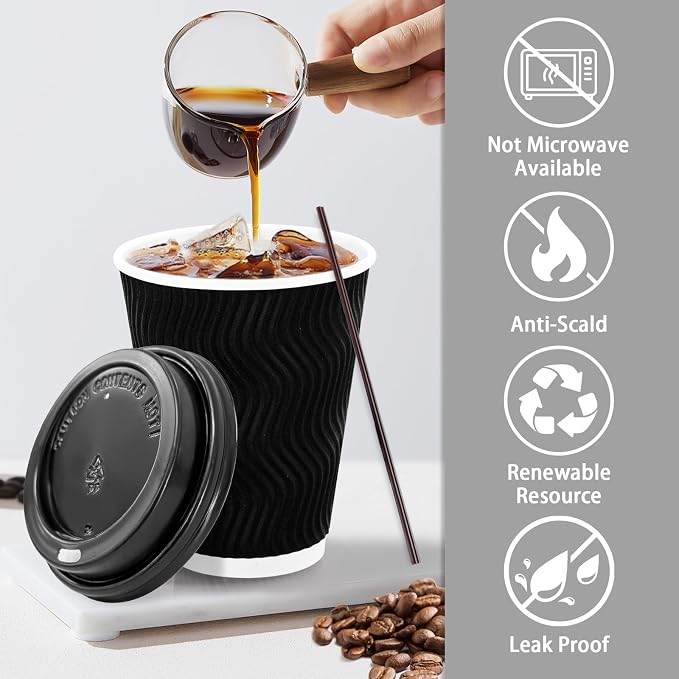 Lamosi 500 Pack 12 oz Disposable Coffee Cups - Image 3