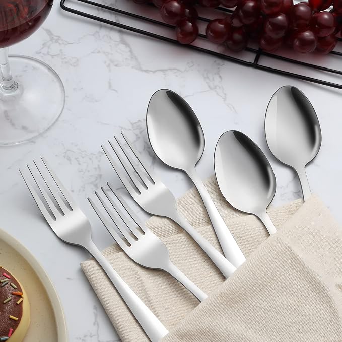 Unokit 36-Piece Spoons and Forks Set Silverware Set - Image 5