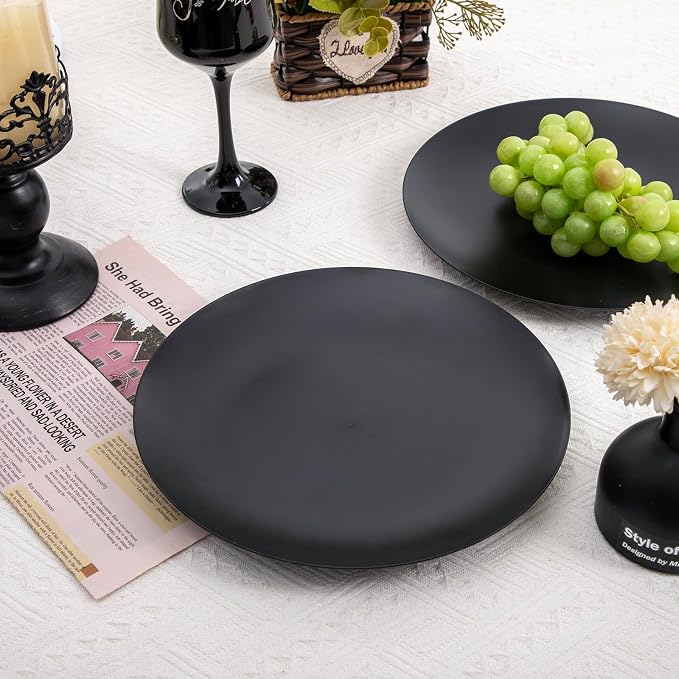 ejonirinjonir 80pcs 10.25in Heavy-Duty Black Plastic Plates - Image 5