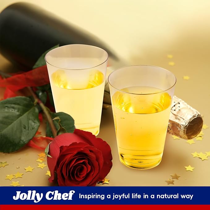 JOLLY CHEF 10 oz Clear Disposable Plastic Cups 200 Pack, Heavy duty Party - Image 7