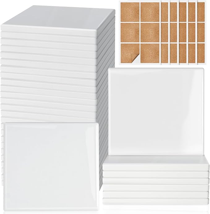 36 PCS Sublimation Coasters Glossy Glazed Ceramic Tiles by GOHDODD