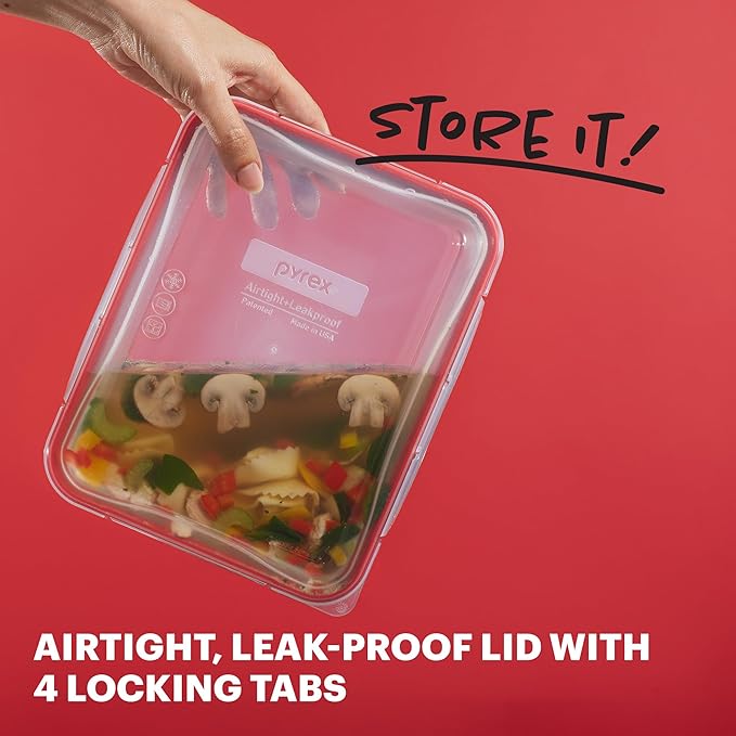 Pyrex Freshlock Mixed Sized Glass Food Storage Containers Set | Meal prep - Image 4