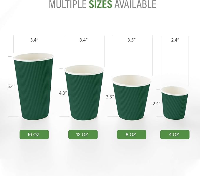 Restaurantware 8 Ounce Double Wall Disposable Coffee Cups, 500 Insulated Forest - Image 3