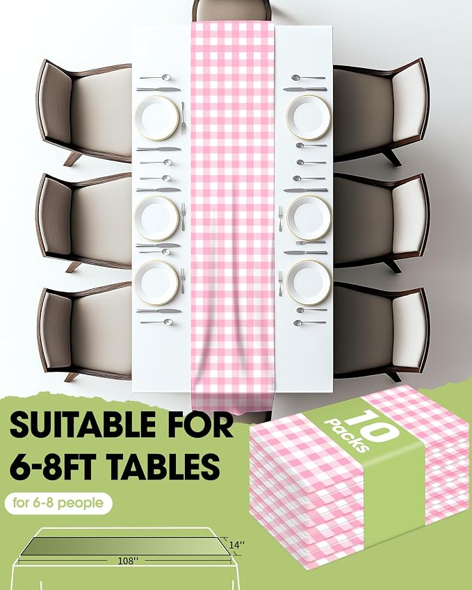 Pureegg Gingham Plastic Table Runners - Image 5