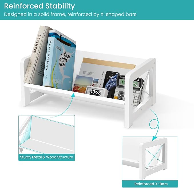 ELITEROO Mini Bookshelf for Desk, Desktop Bookcase, Single Cookbook Shelf - Image 8