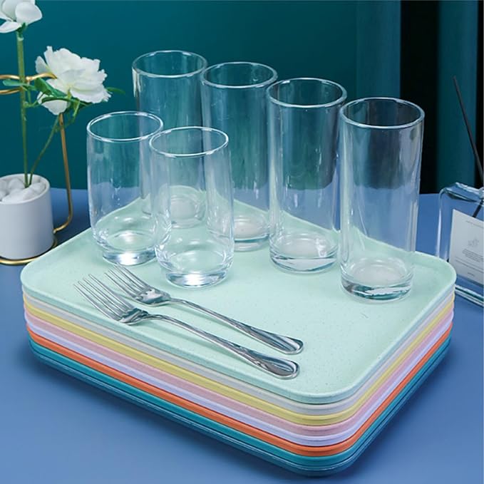 Lyellfe 8 Pack Fast Food Serving Tray, 15 by 10-Inch | Wheat Straw Cafeteria - Image 3