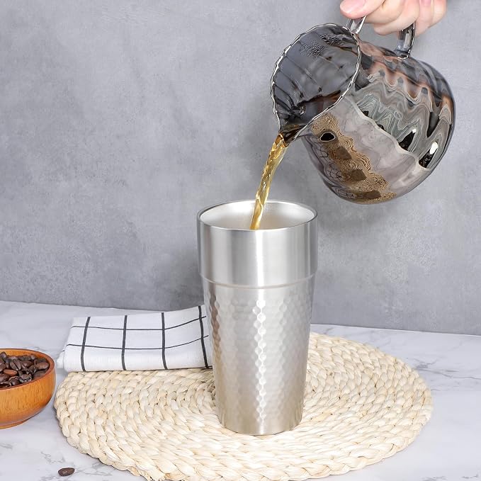 Beasea Stainless Steel Cups 19 oz, 6 Pack Large 18.6oz 550ml Stainless Steel - Image 6